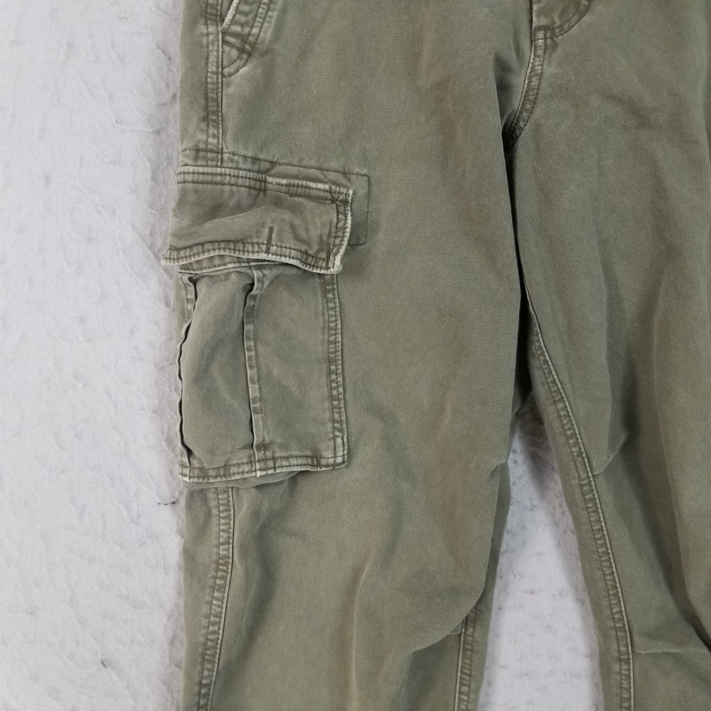 Abercrombie & Fitch Cargo Pants Mens 32 Olive Green Loose Multi-Pocket Cotton - Picture 3 of 10